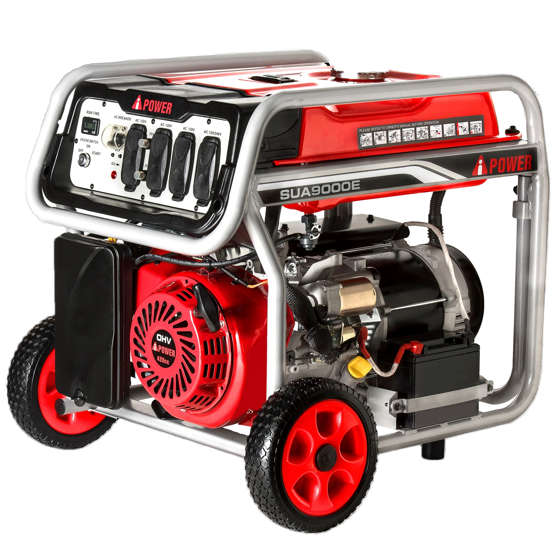 Generador A-ipower SUA9000E Starter Y Manual 110/220V 14 HP